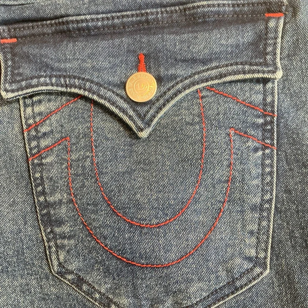 NEW True Religion Jeans Men 36x32 Ricky Relaxed Straight Dark Shivering Wash NWT